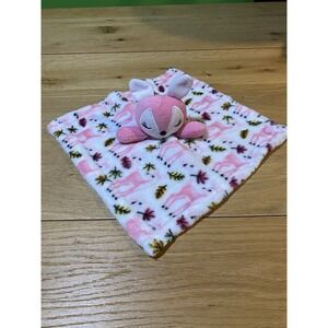 Le Bebe Favorite Fox Plush Pink White Deer Fawn Baby Lovey Security Blanket